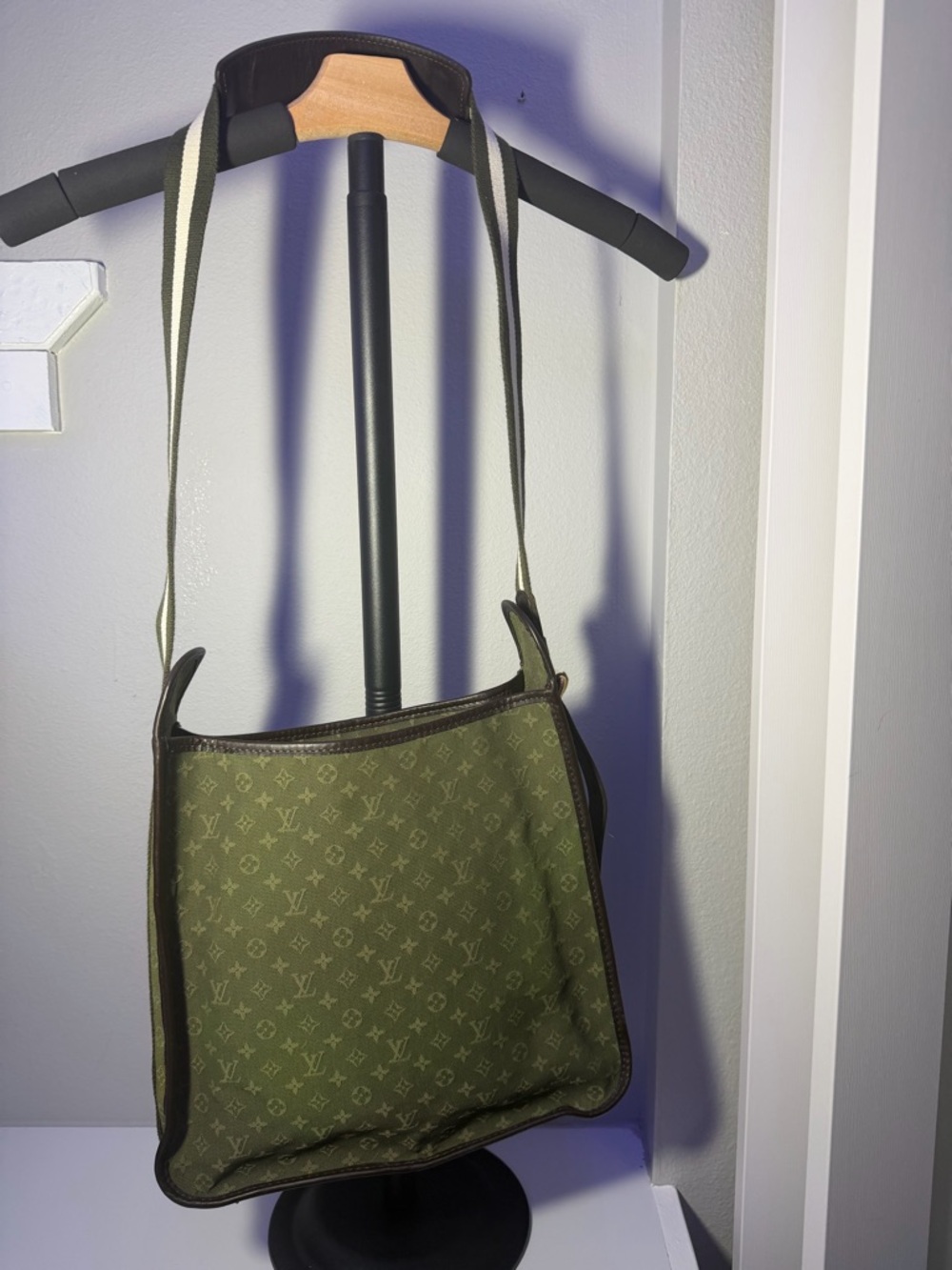 Louis Vuitton Mini Lin Monogram Shoulder Bag in Olive Green - Picture 3 of 17